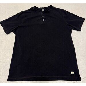 Vuori Ever Henley Men's Small Black Short Sleeve Jersey Athletic Casual T-Shirt